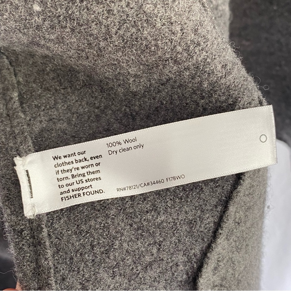 Eileen Fisher 100% Wool Grey Ombré Open Cardigan, Size XXS/XS - Picture 7 of 8